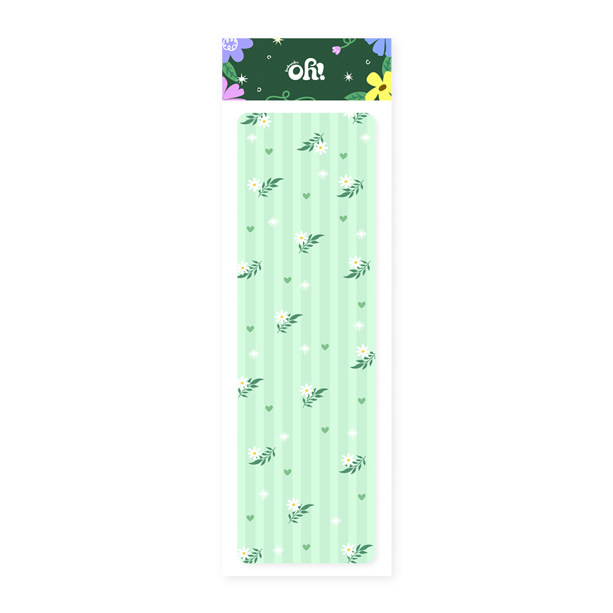 Green mint stripe holographic bookmark with clean striped design