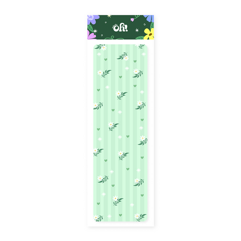 Green mint stripe holographic bookmark with clean striped design