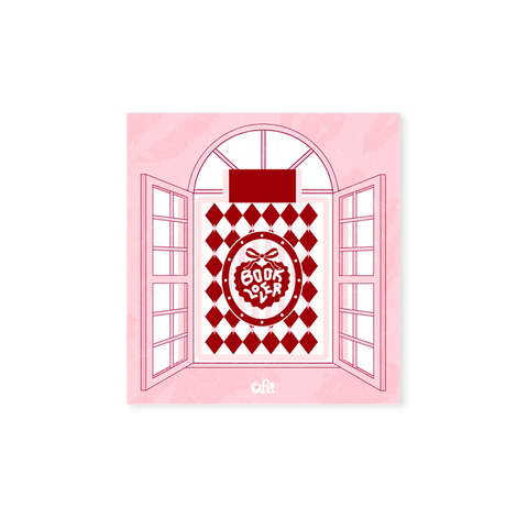 Red diamond Book Club magnetic bookmark with matte laminate