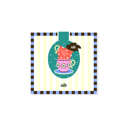 Oh Take It Easy teacup magnetic bookmark with holographic finish