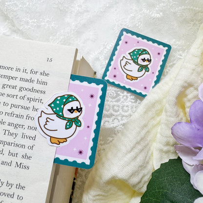 Stamp-themed animal page clip bookmarks shown as a set
