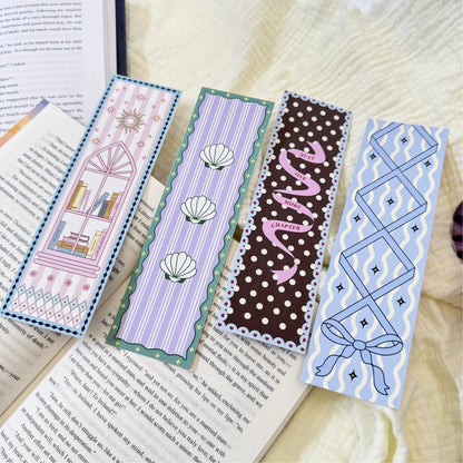 Classic illustrated bookmark shown with size and cardstock details